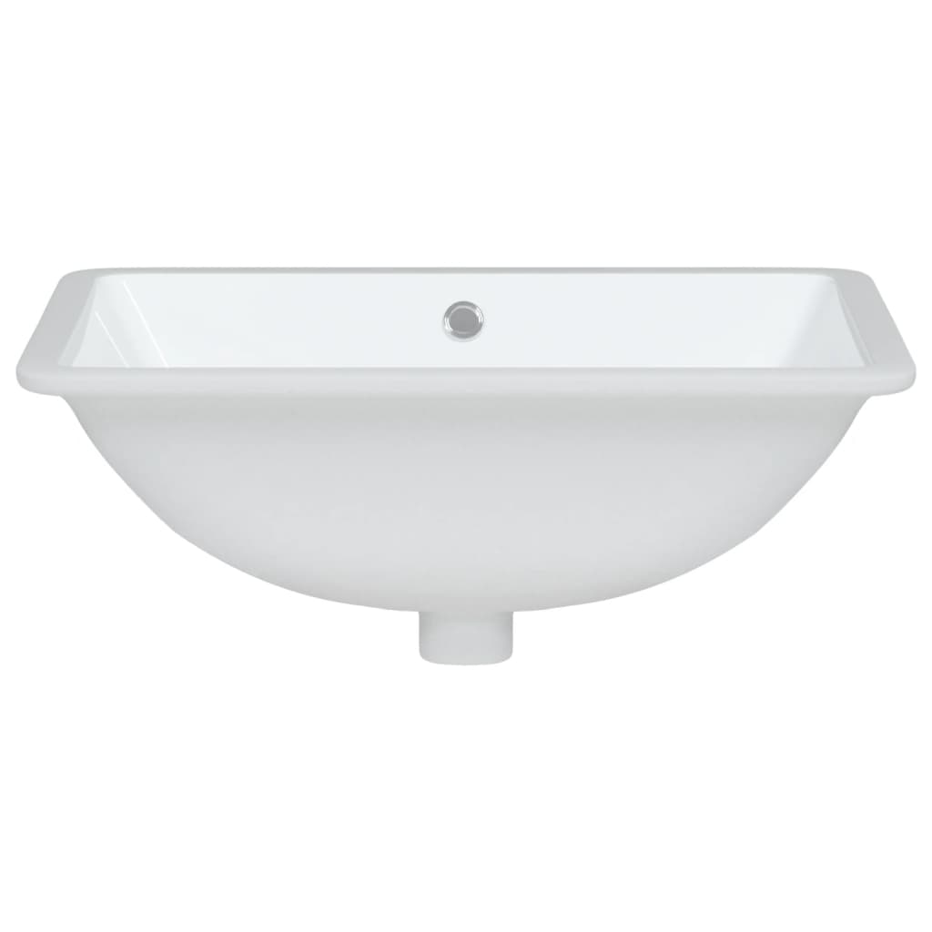 vidaXL Мивка за баня, бяла, 47,5x35x19,5 см, правоъгълна, керамика