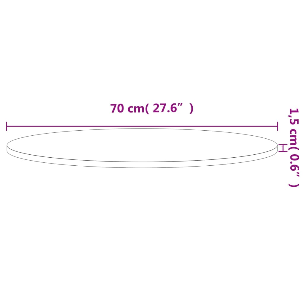 vidaXL Плот за маса Ø70x1,5 см кръгъл масивен бук