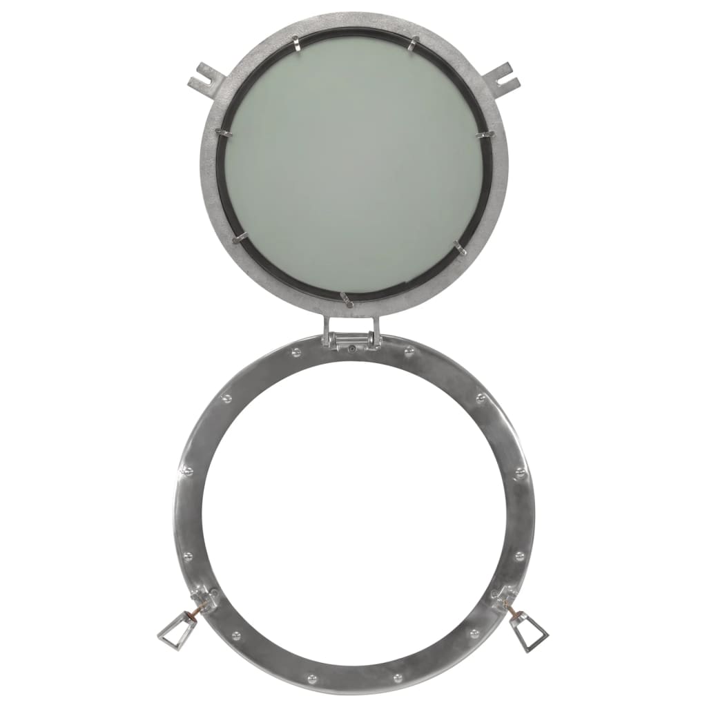 vidaXL Огледало за стена с илюминатор Ø50 см алуминий и стъкло
