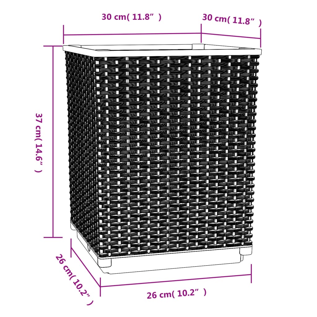 vidaXL Кашпи, 2 бр, светлосиви, 30x30x37 см, полипропилен