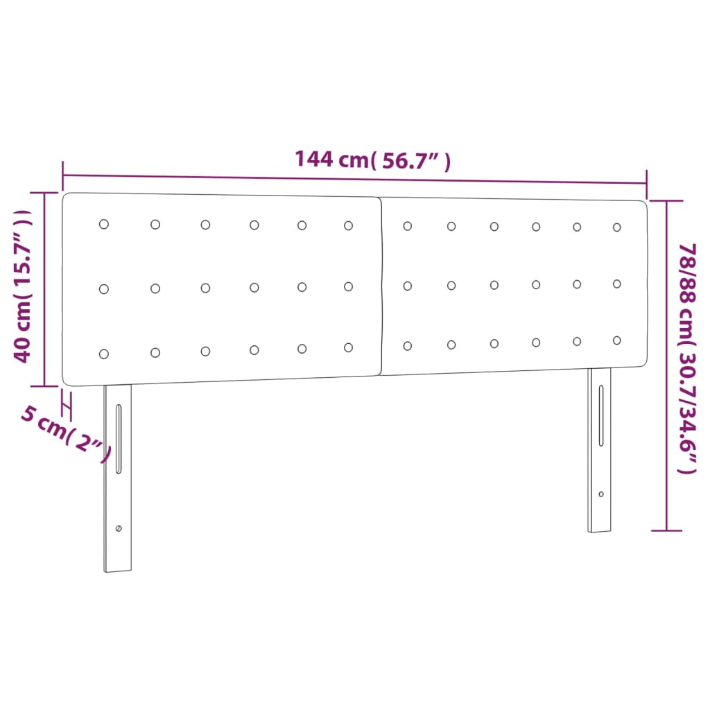 vidaXL Горни табли за легло, 2 бр, таупе, 72x5x78/88 см, плат