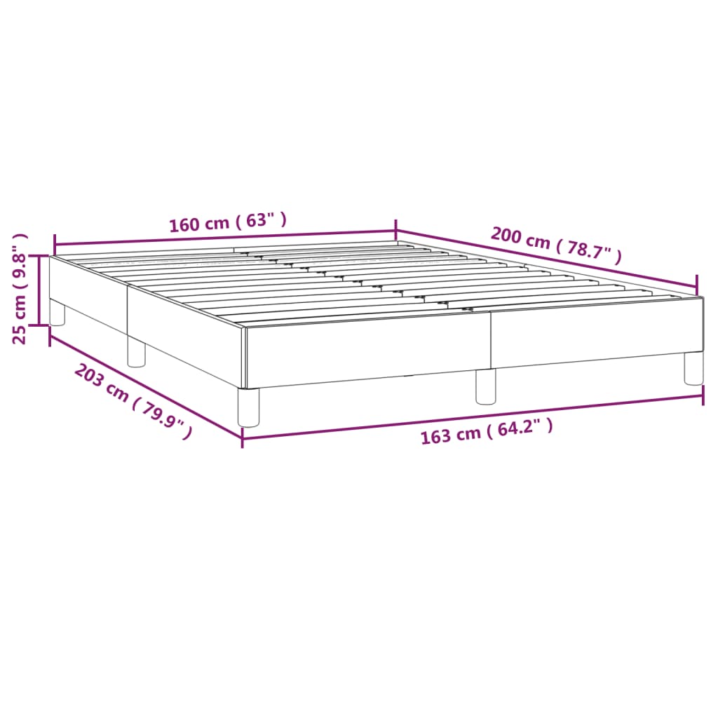 vidaXL Рамка за легло черна 160x200 см изкуствена кожа