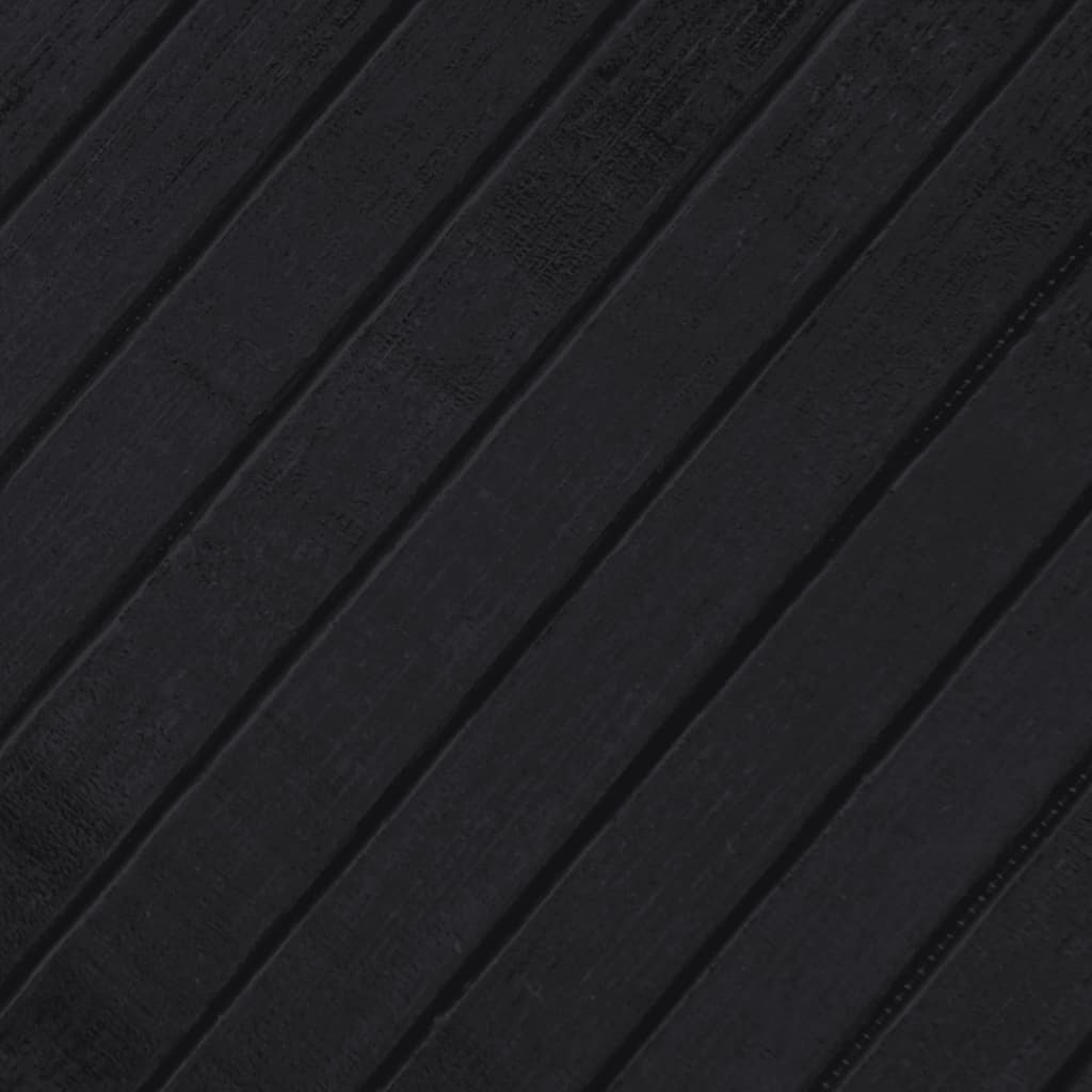 vidaXL Килим, правоъгълен, черен, 60x400 см, бамбук