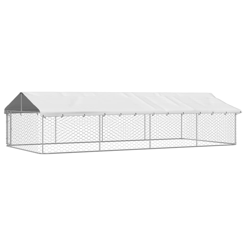 vidaXL Дворна клетка за кучета с покрив, 600x300x150 см
