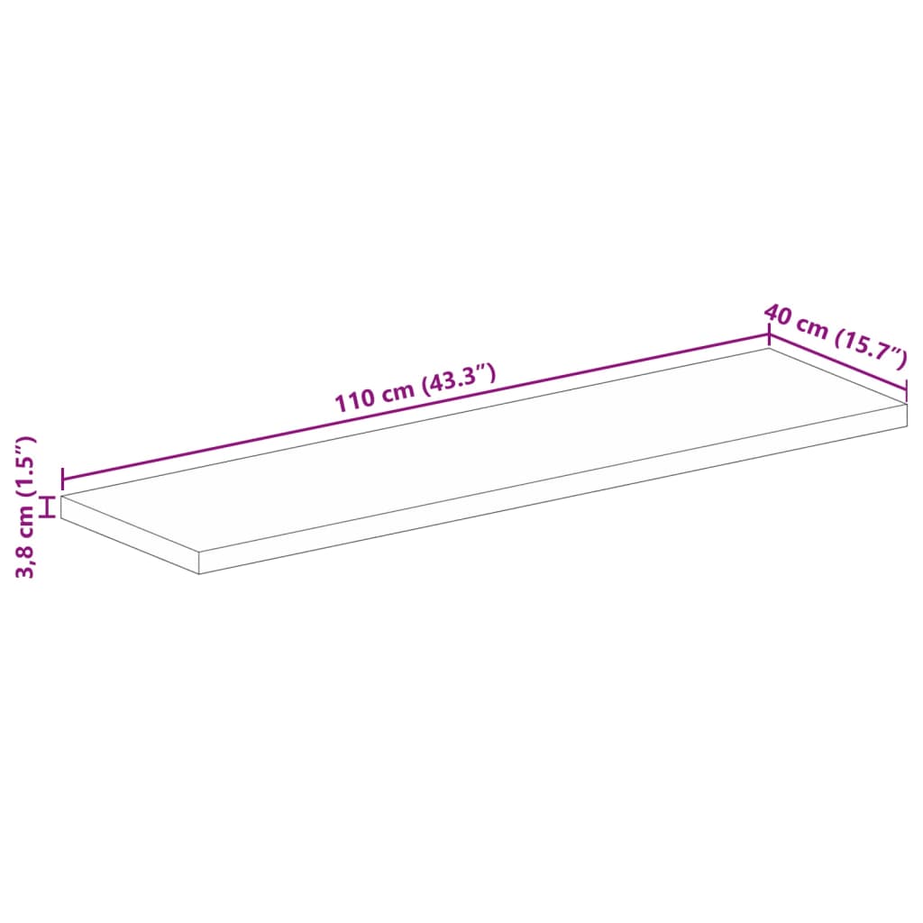 vidaXL Плот за маса 110x40x3,8 см правоъгълен регенерирано дърво масив