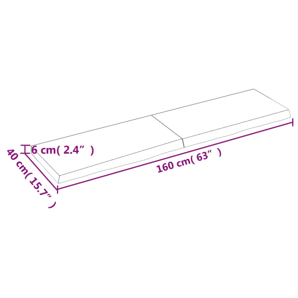 vidaXL Плот за баня тъмнокафяв 160x40x(2-6)см обработено масивно дърво