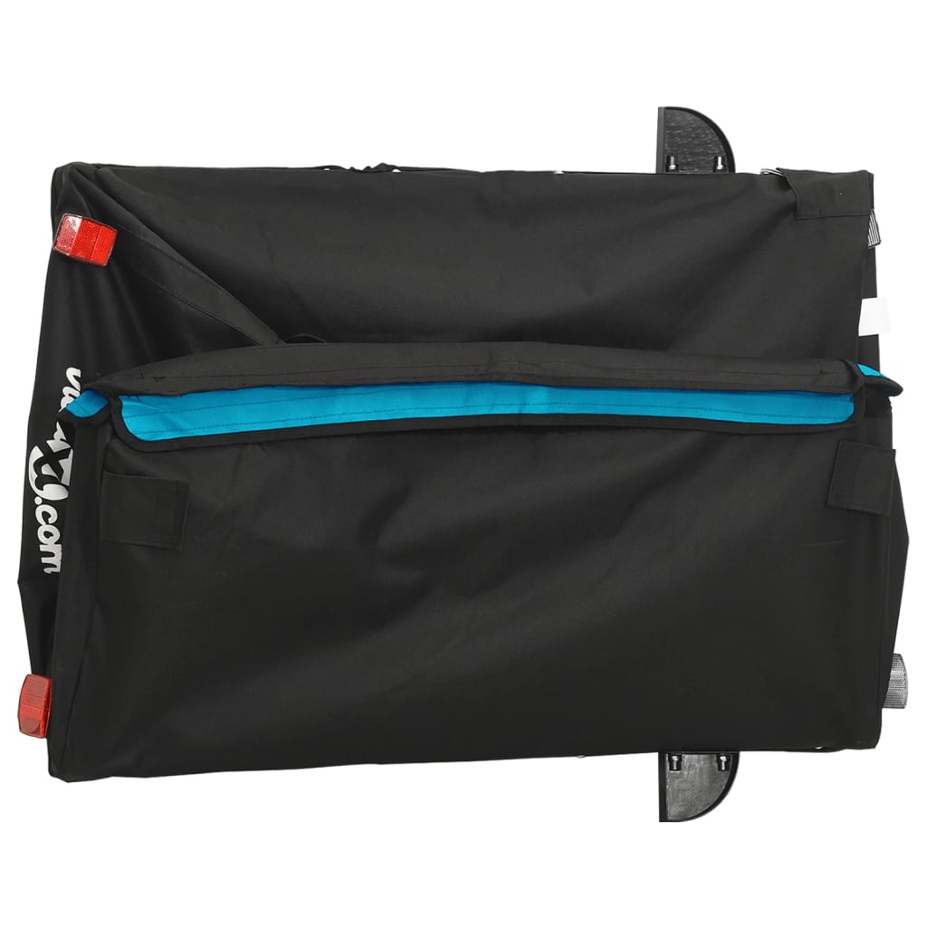 vidaXL Ремарке за велосипед, черно и синьо, 45 кг, желязо