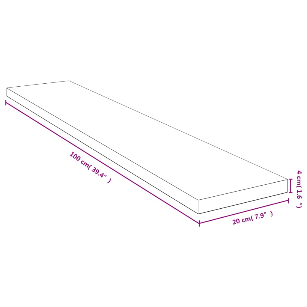 vidaXL Стенен рафт 100x20x4 см бамбук