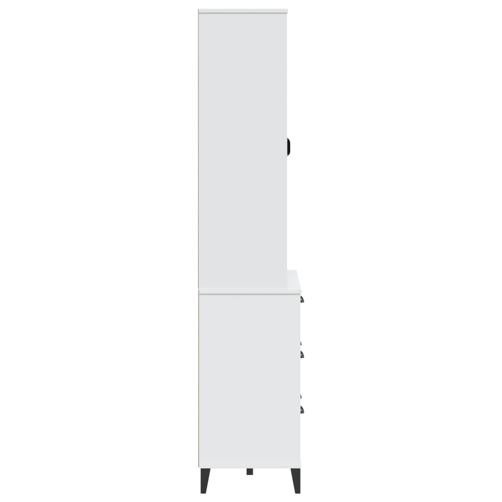 vidaXL Висок шкаф "VIKEN", бял, 80x40x190 см, бор масив