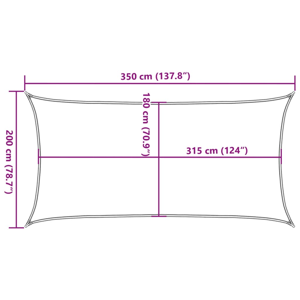 vidaXL Платно-сенник, 160 г/м², черно, 2x3,5 м, HDPE