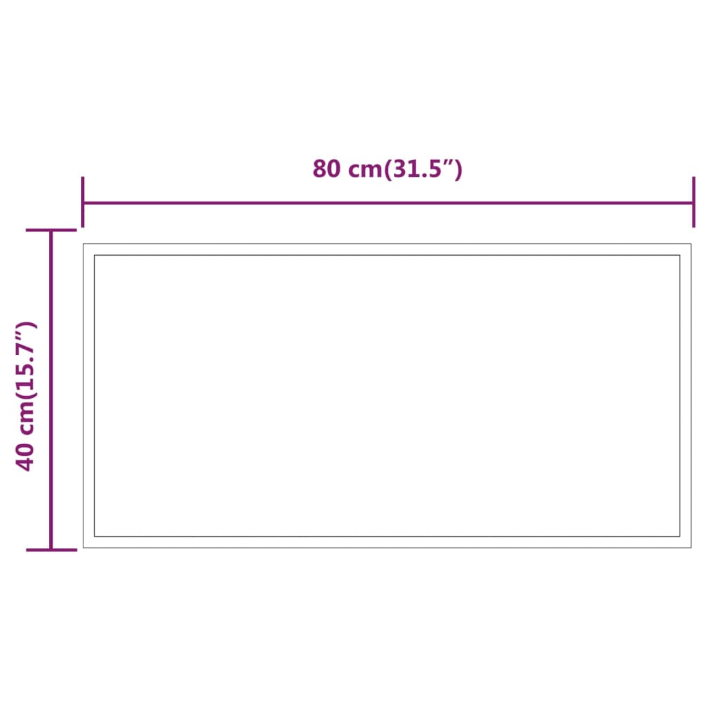 vidaXL LED огледало за баня, 40x80 см