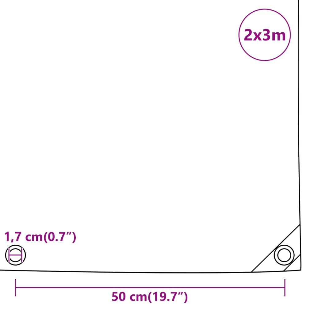 vidaXL Брезент антрацит 2x3 м 650 г/м²