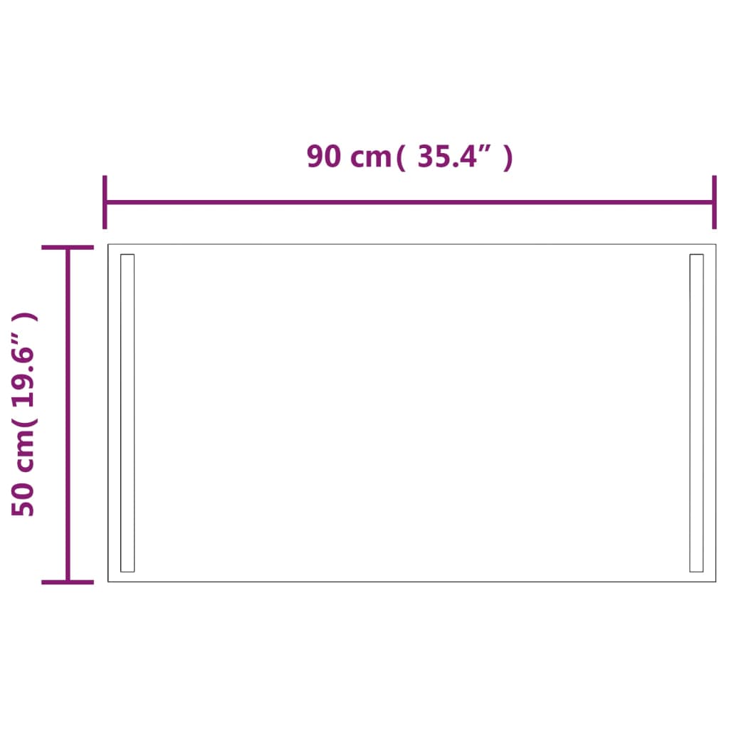 vidaXL LED огледало за баня, 50x90 см