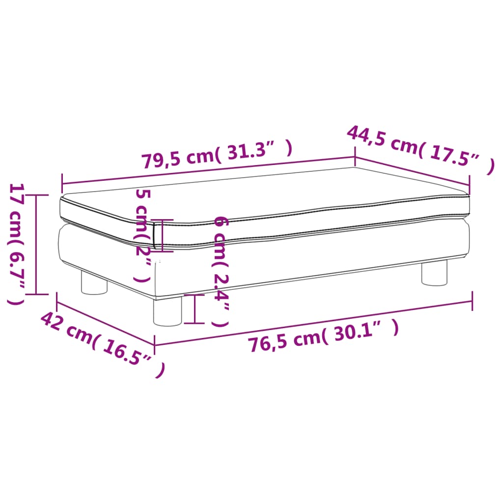 vidaXL Детски диван с табуретка, кафяв, 100x50x30 см, изкуствена кожа