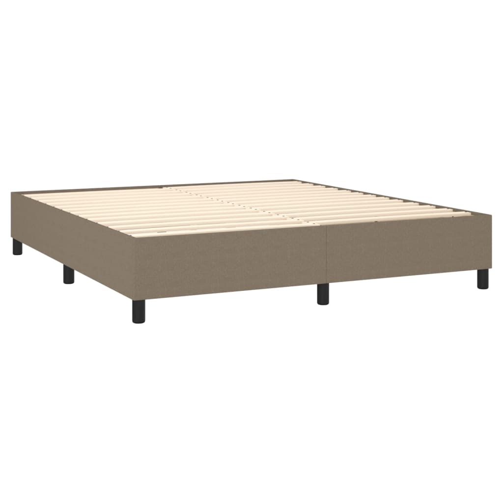 vidaXL Боксспринг легло с матрак, таупе, 180x200 см, плат