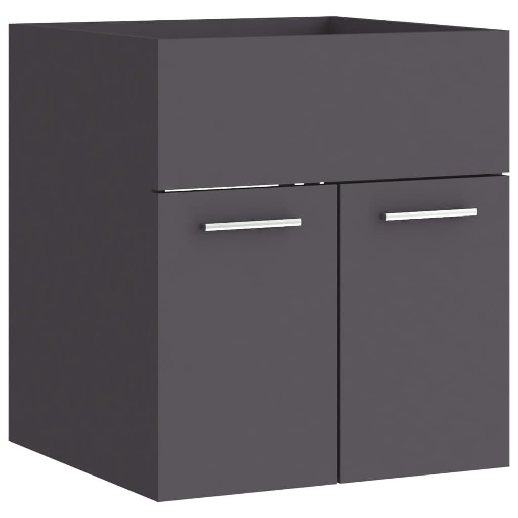 vidaXL Долен шкаф за мивка, сив, 41x38,5x46 см, инженерно дърво