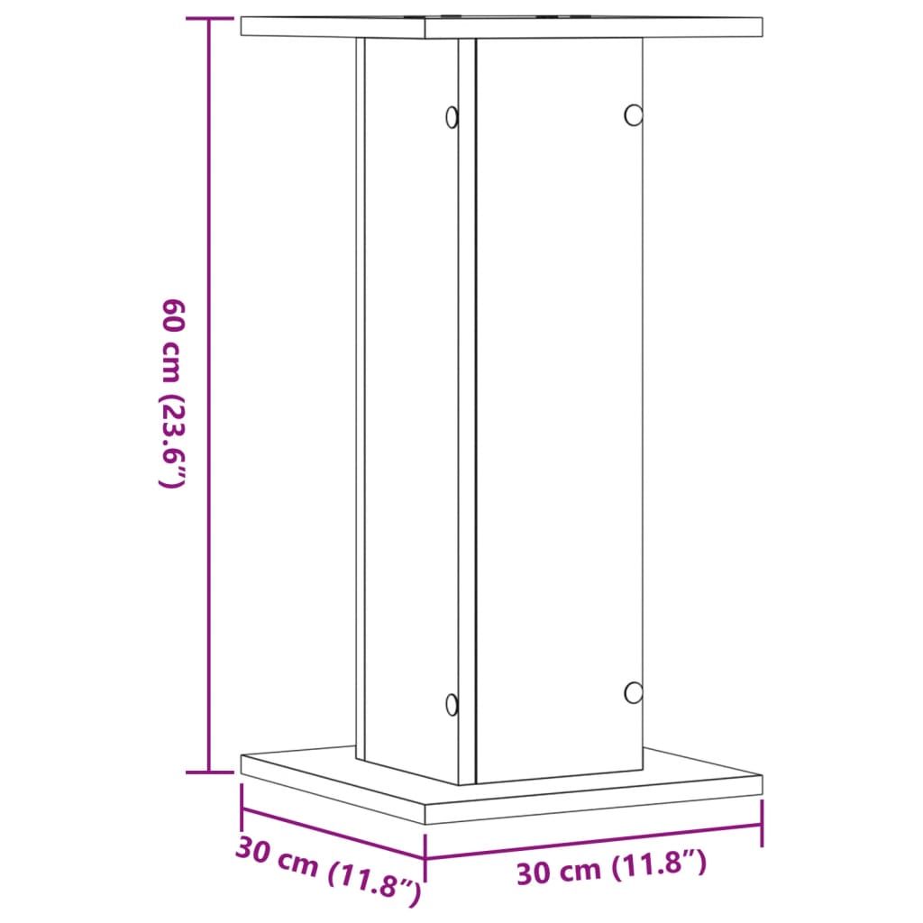 vidaXL Стойки за тонколони 2 бр кафяв дъб 30x30x60 см инженерно дърво