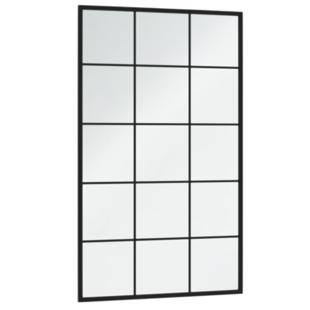vidaXL Стенни огледала, 2 бр, черни, 100x60 см, метал