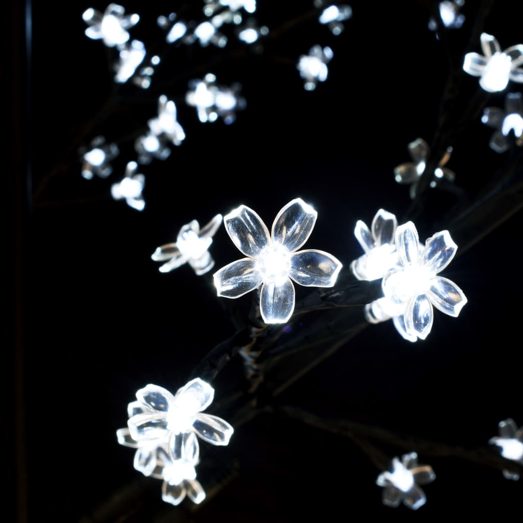 vidaXL Коледно дърво, 1200 LED студено бeли, разцъфнала череша, 400 см