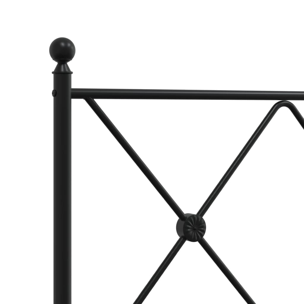 vidaXL Метална рамка за легло с горна и долна табла, черна, 193x203 см