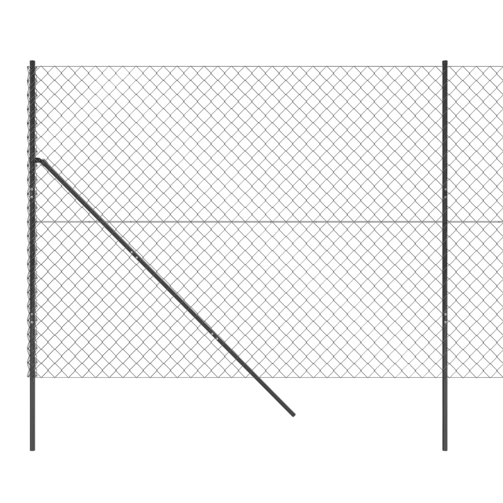 vidaXL Плетена оградна мрежа, антрацит, 1,8x10 м