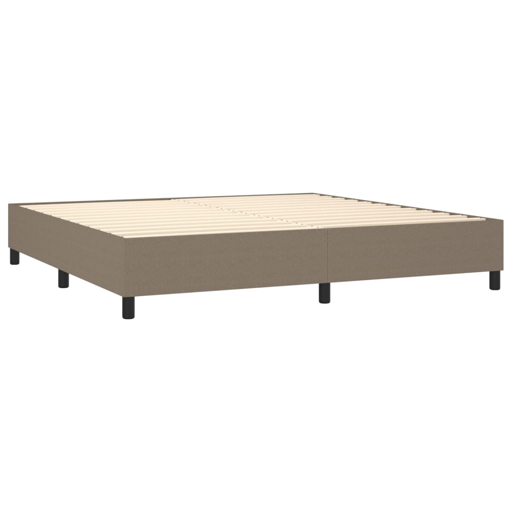 vidaXL Боксспринг легло с матрак, таупе, 200x200 см, плат