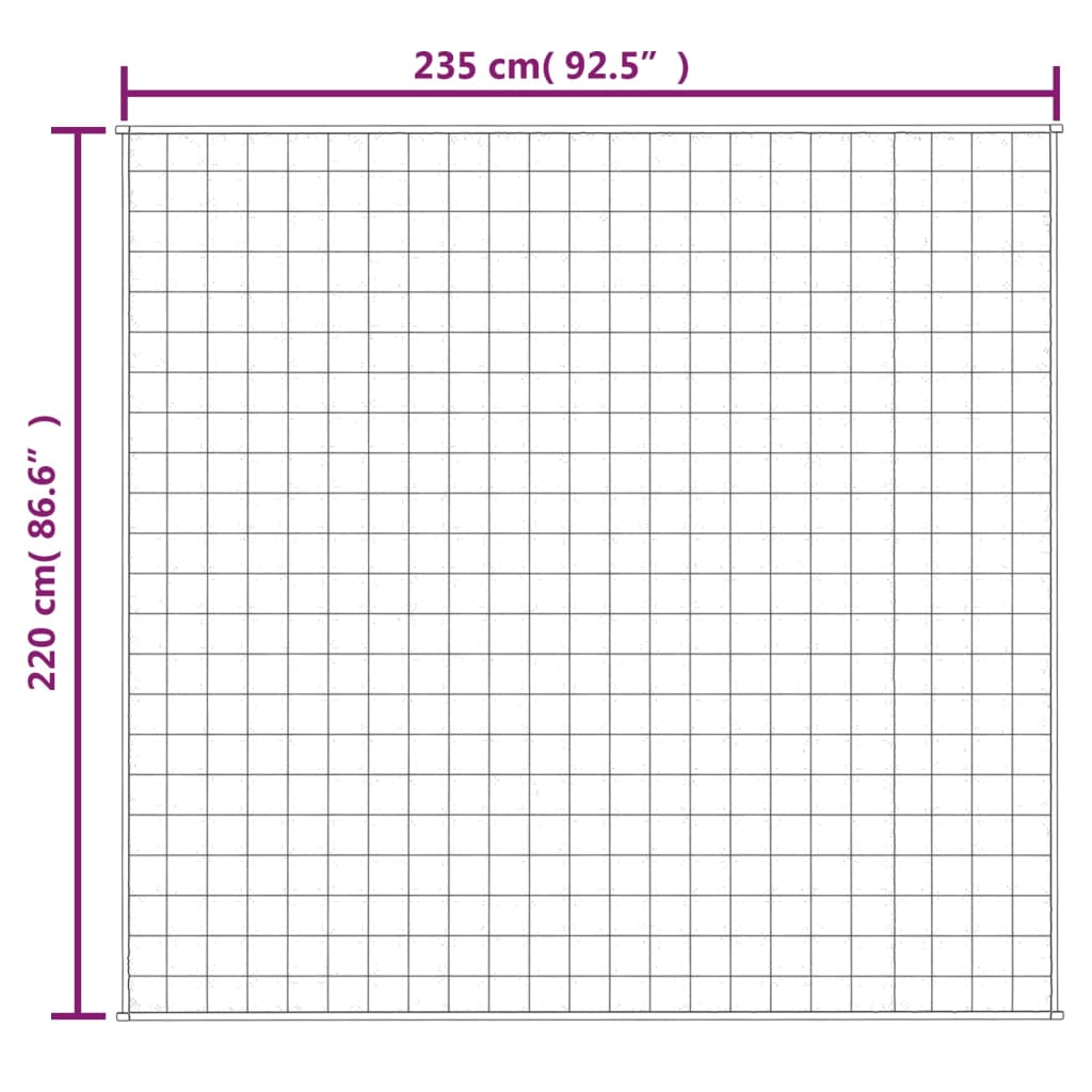 vidaXL Утежнено одеяло светлокремаво 220x235 см 11 кг плат