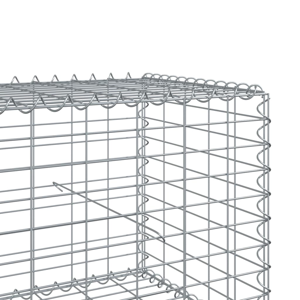 vidaXL Габионна кошница с покритие, 1000x100x50 см, поцинковано желязо