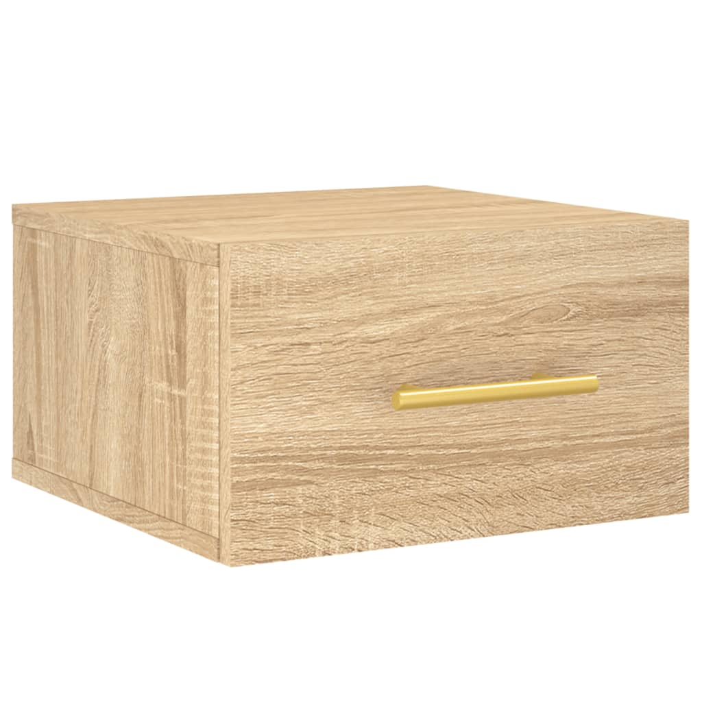 vidaXL Нощни шкафчета за стенен монтаж, 2 бр, сонома дъб, 35x35x20 см