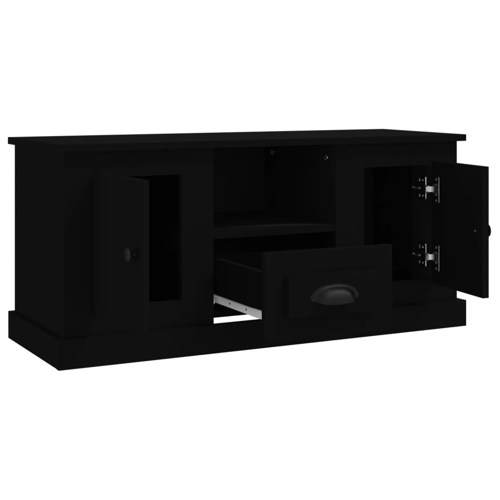 vidaXL ТB шкаф, черен, 100x35,5x45 см, инженерно дърво