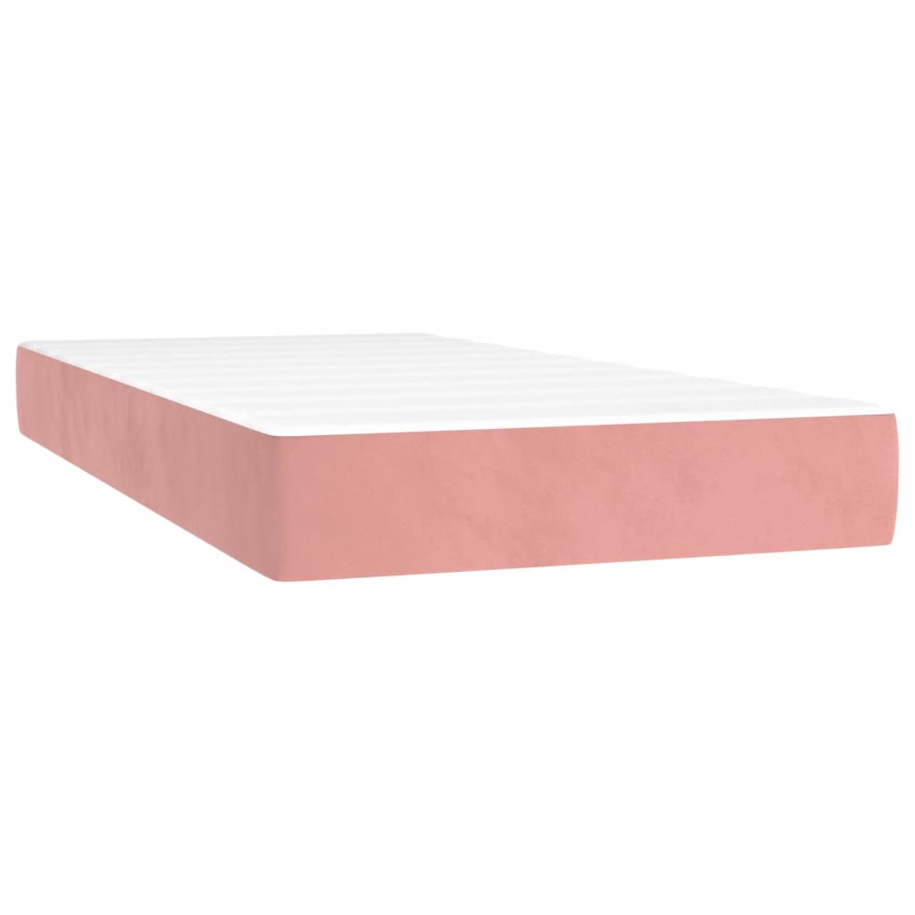 vidaXL Боксспринг легло с матрак, розово, 200x200 см, кадифе