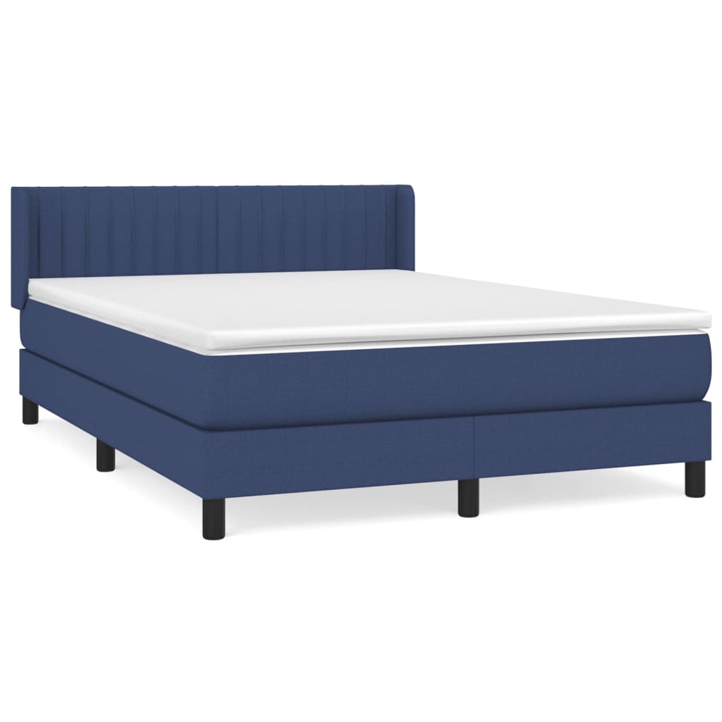 vidaXL Боксспринг легло с матрак, синьо, 140x200 см, плат