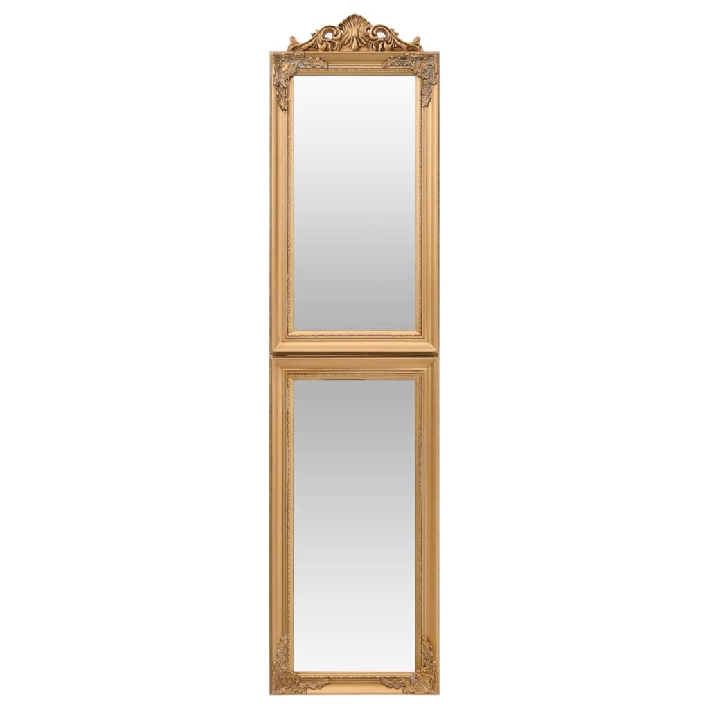 vidaXL Стоящо огледало, златисто, 45x180 см