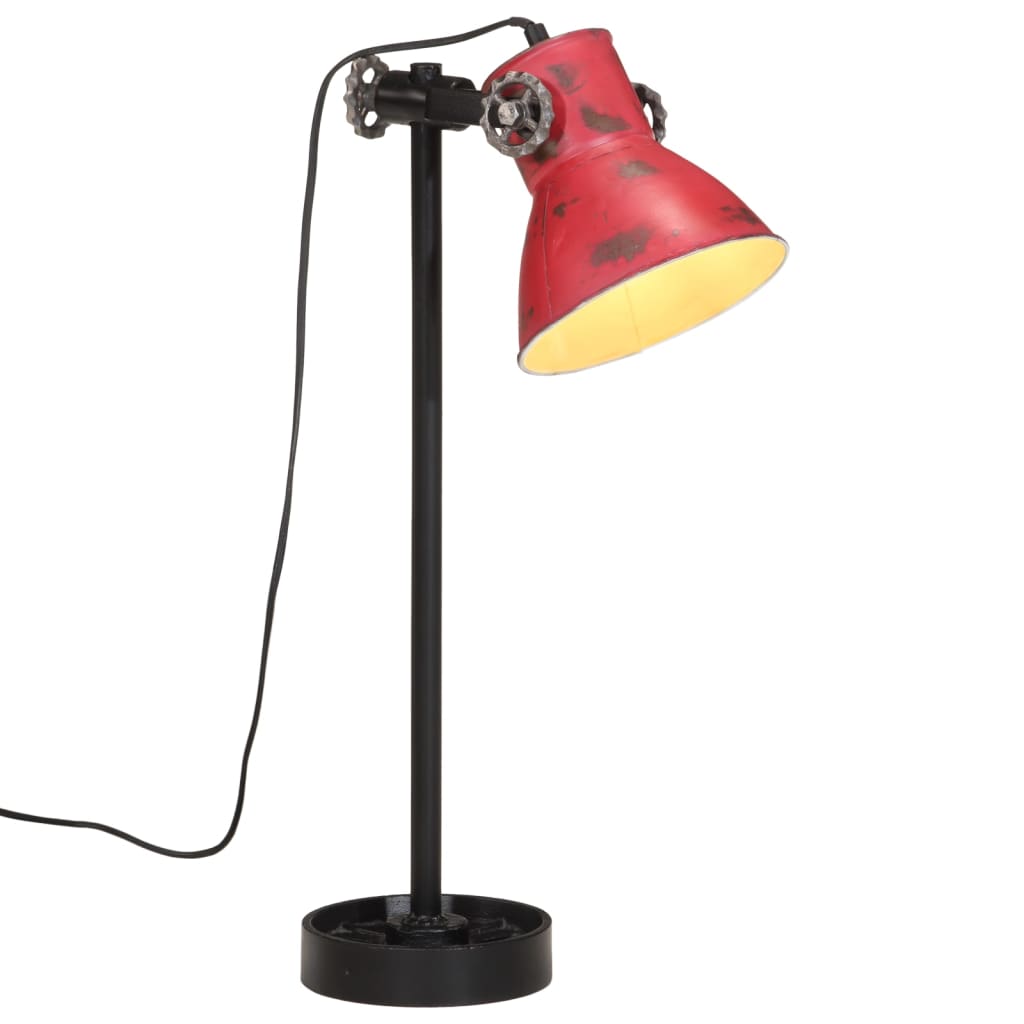 vidaXL Настолна лампа 25 W състарено червено 15x15x55 см E27