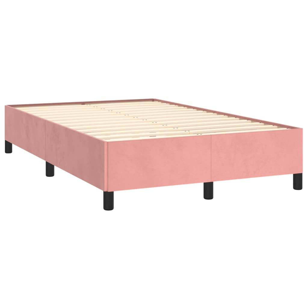 vidaXL Боксспринг легло с матрак, розово, 120x190 см, кадифе