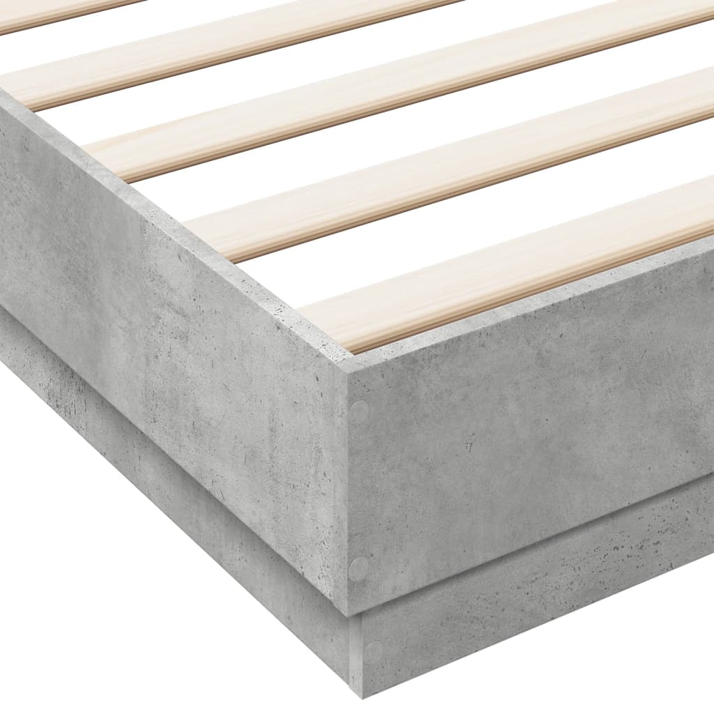 vidaXL Рамка за легло, бетонно сиво, 180x200 см, инженерно дърво
