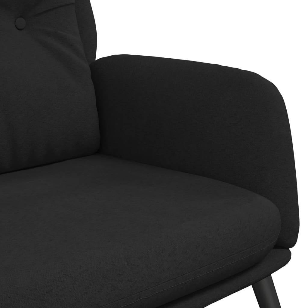 vidaXL Релакс стол, черен, изкуствен велур