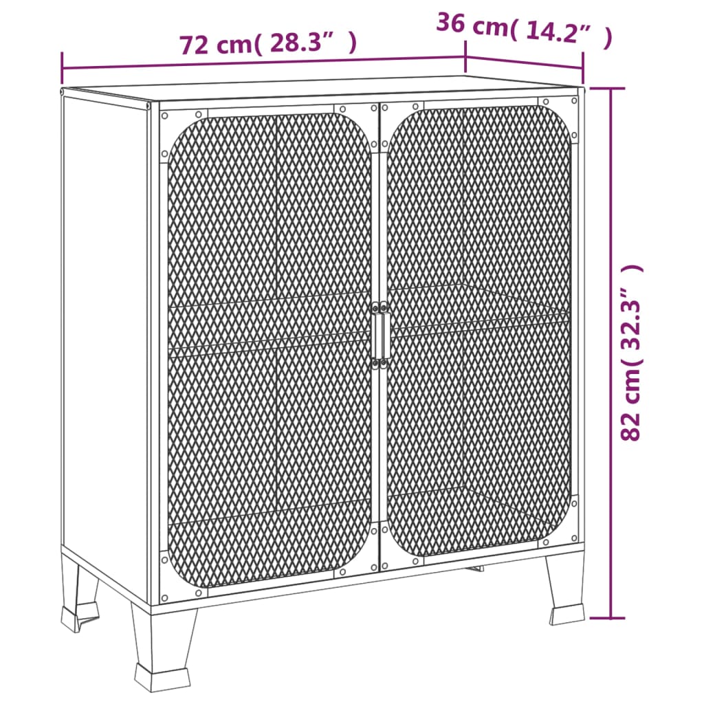 vidaXL Шкафове за съхранение, 2 бр, сиви, 72x36x82 см, метал и МДФ