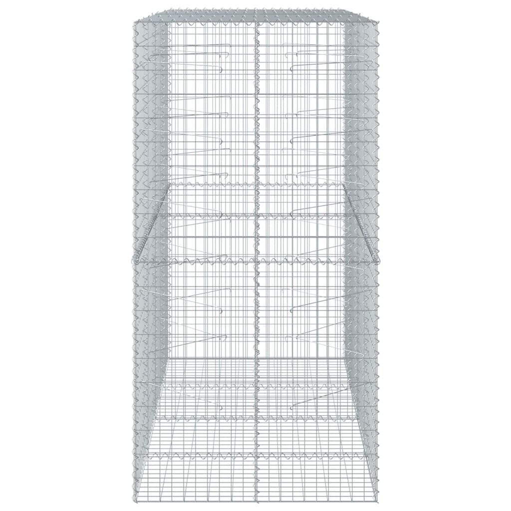 vidaXL Габионна кошница с покритие, 200x100x200 см, поцинковано желязо