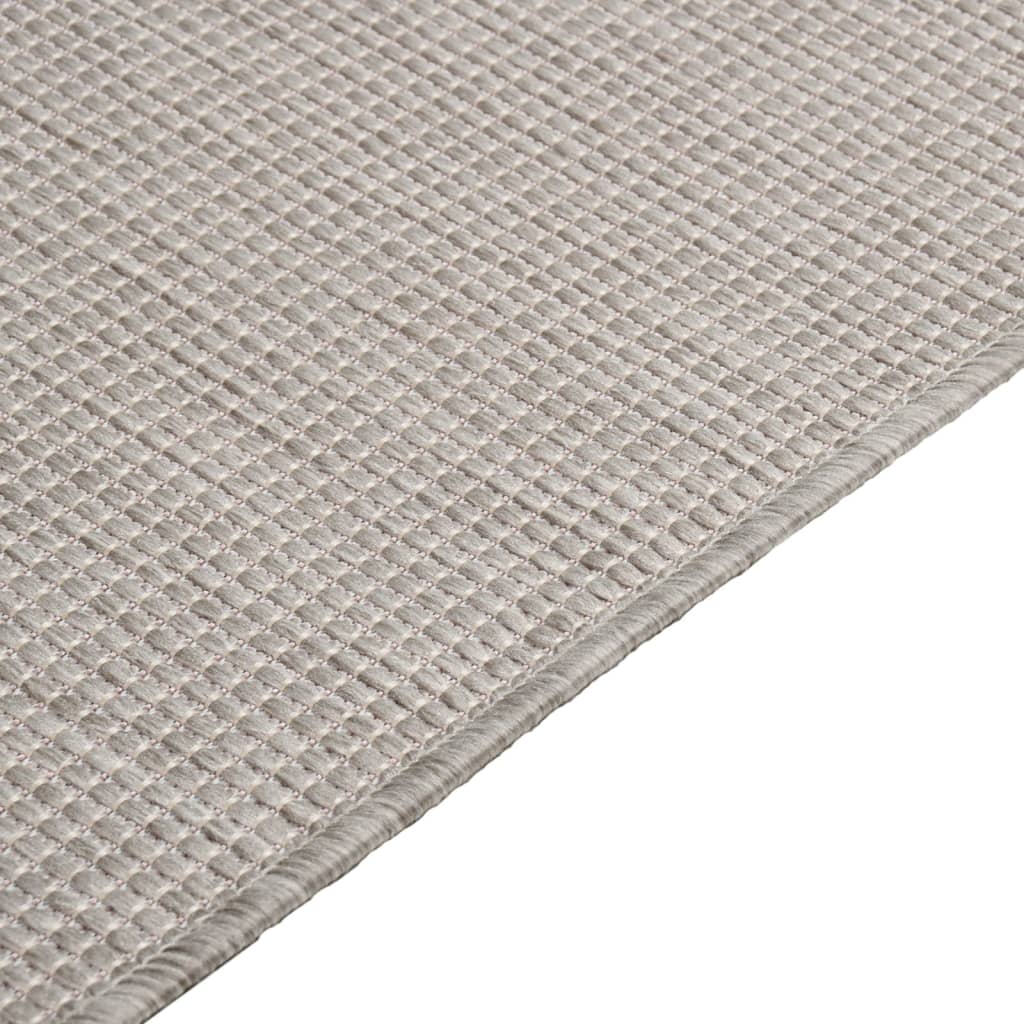 vidaXL Градински плоскотъкан килим, 140x200 см, таупе