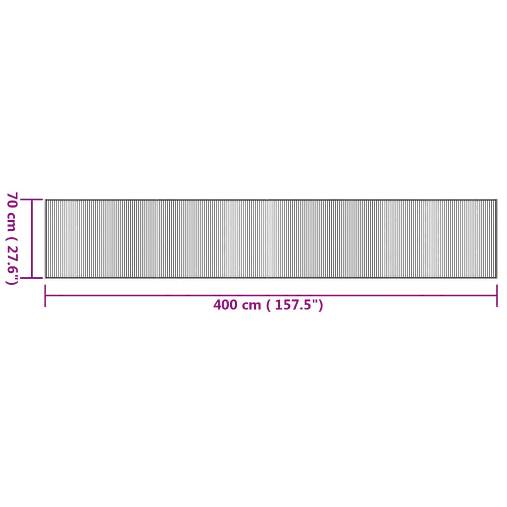 vidaXL Килим, правоъгълен, натурален, 70x400 см, бамбук