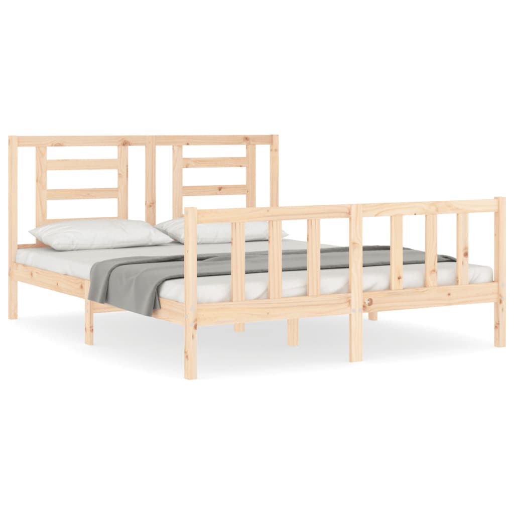 vidaXL Рамка за легло с табла 5FT King Size масивно дърво