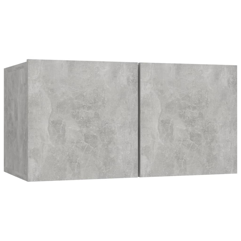vidaXL Комплект ТВ шкафове от 3 части, бетонно сиви, инженерно дърво
