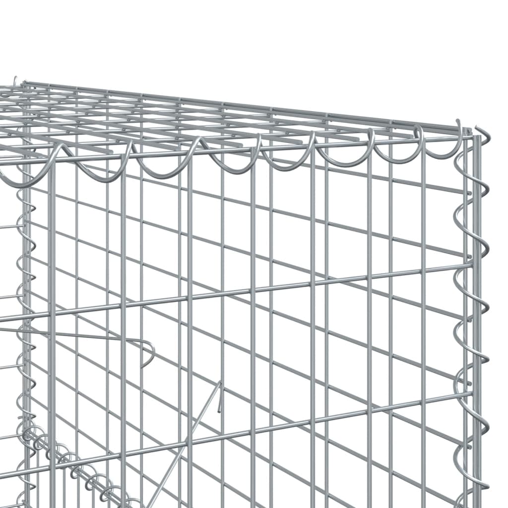 vidaXL Габионна кошница с покритие, 600x100x150 см, поцинковано желязо