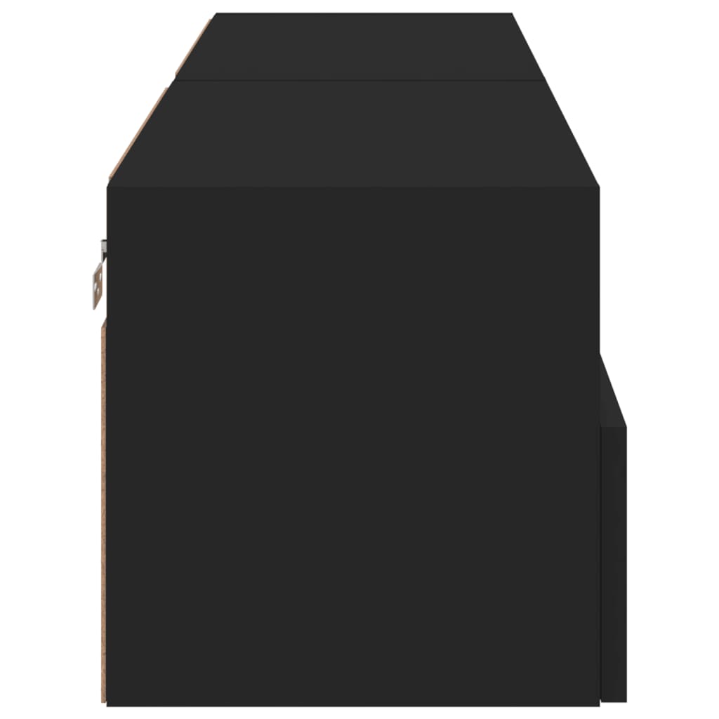 vidaXL Стенни ТВ шкафове, 2 бр, черни, 60x30x30 см, инженерно дърво