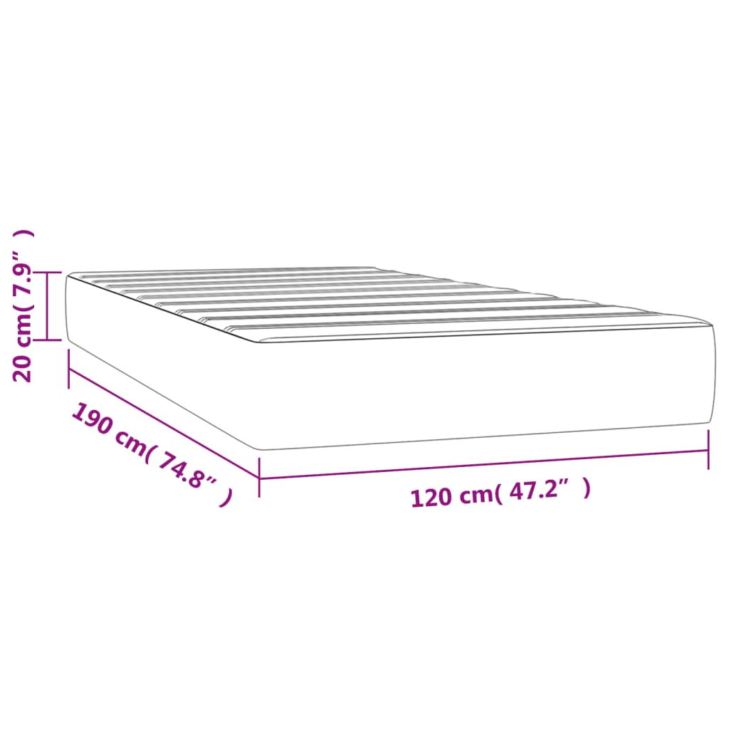 vidaXL Матрак с покет пружини капучино 120x190x20 см изкуствена кожа