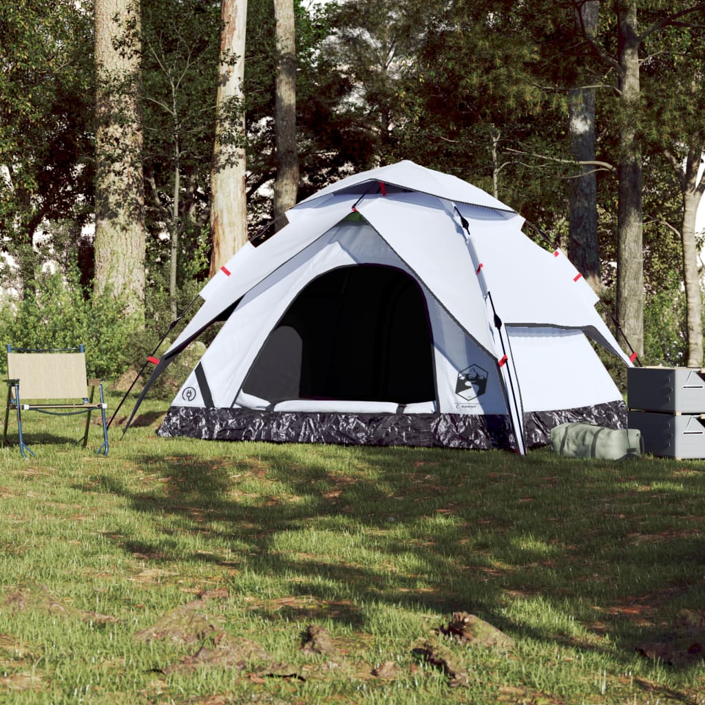 vidaXL Къмпинг палатка куполна 5 души бял блекаут бързо освобождаване