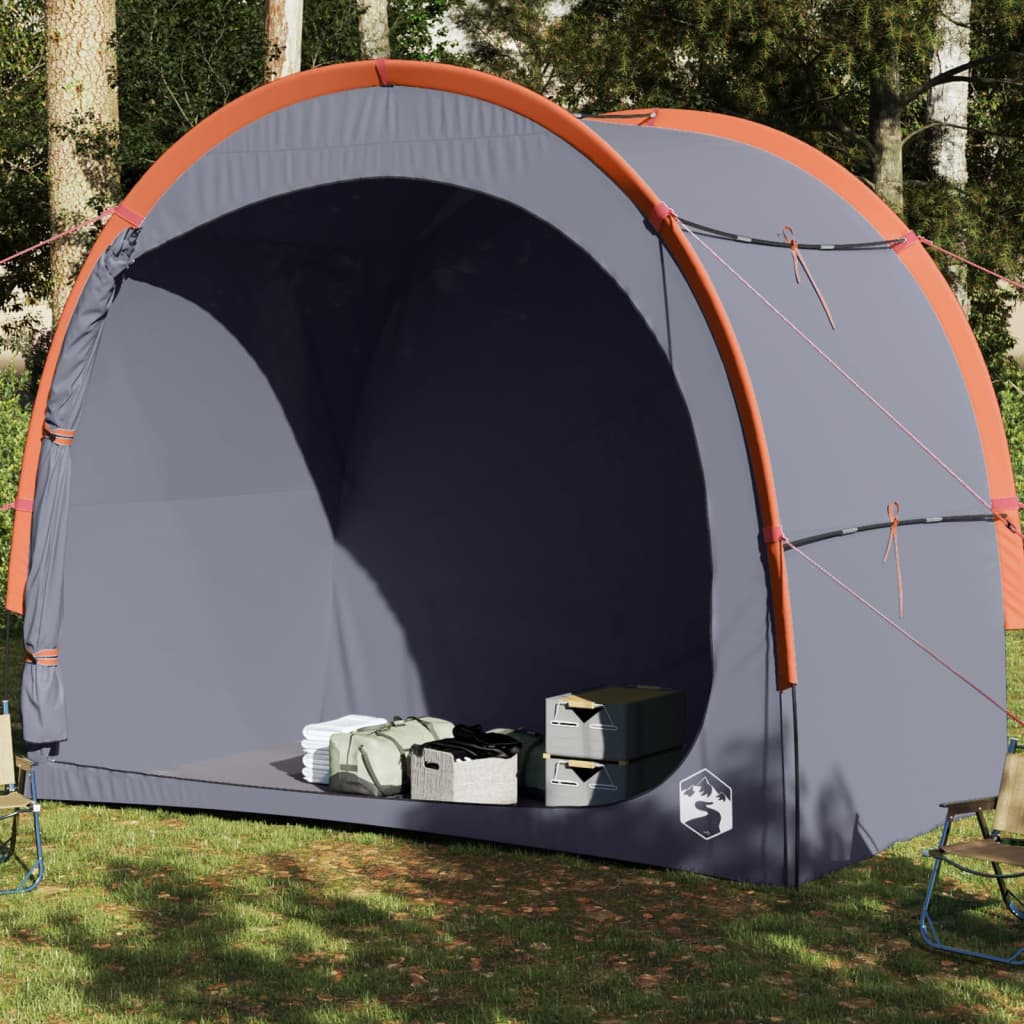 vidaXL Палатка за съхранение, сива и оранжева, водоустойчива