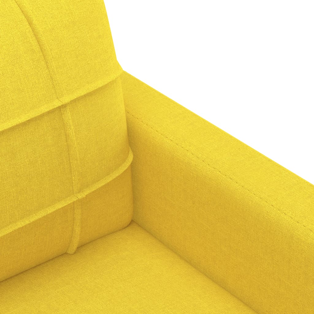 vidaXL 3-местен диван, светложълт, 180 см, плат