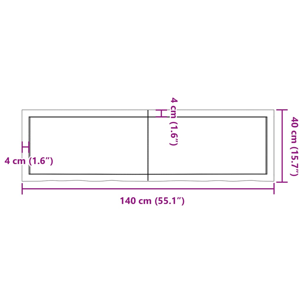 vidaXL Стенен рафт светлокафяв 140x40x(2-4) см обработен масивен дъб